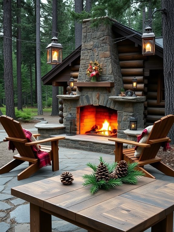 cozy outdoor fire setup