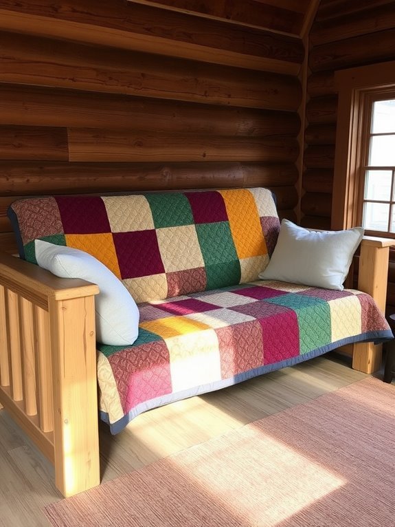 cozy quilt lined daybed design