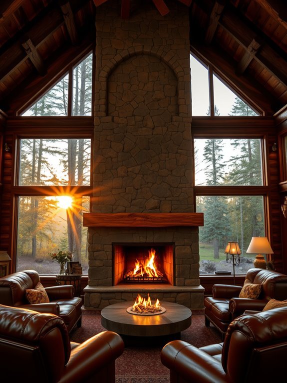 cozy retreat by fireplace