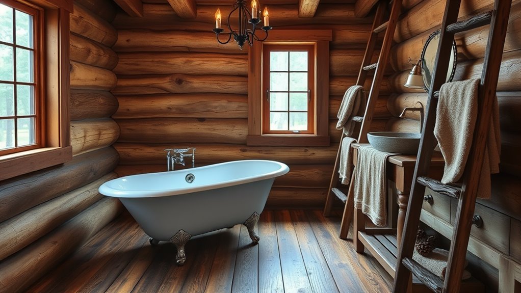 cozy rustic cabin bathrooms