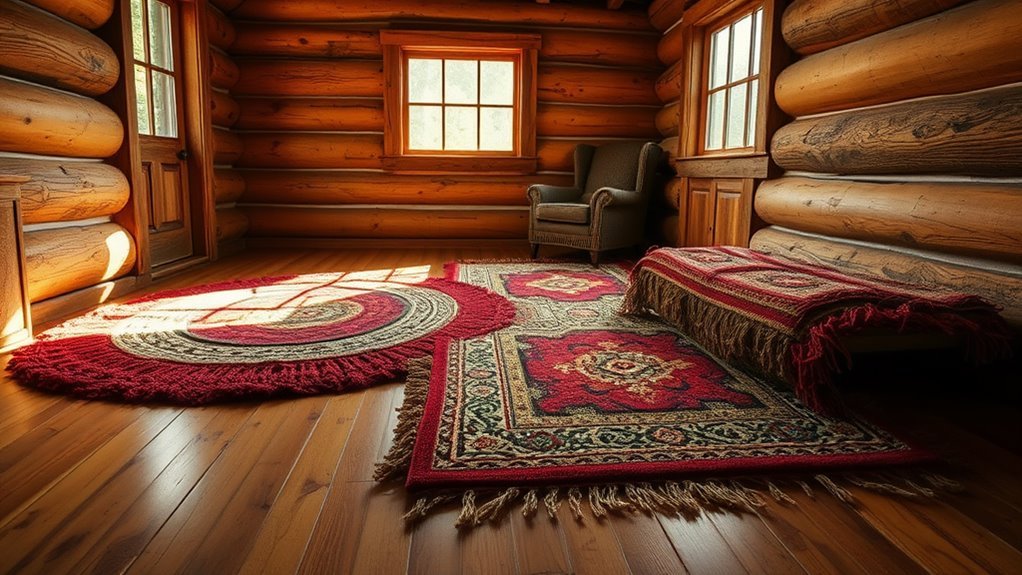 cozy rustic log cabin rugs