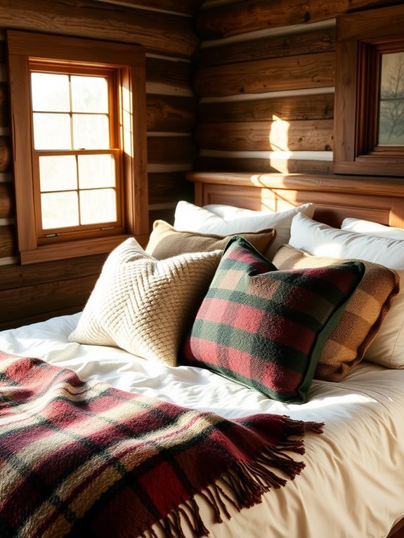 cozy rustic pillow accents