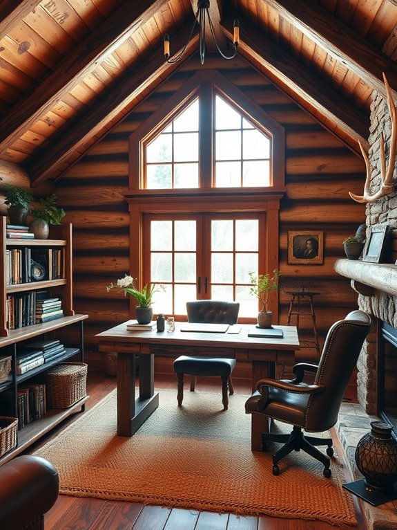 cozy rustic workspace design