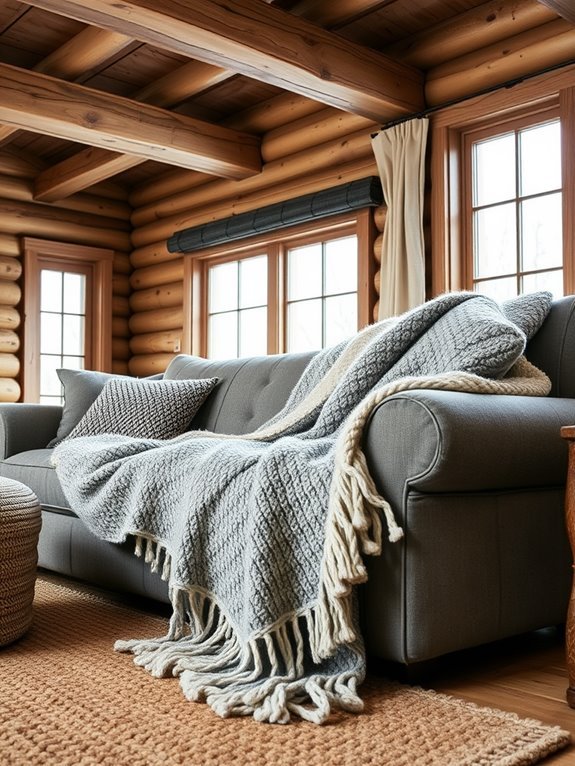 cozy textured fabric throws