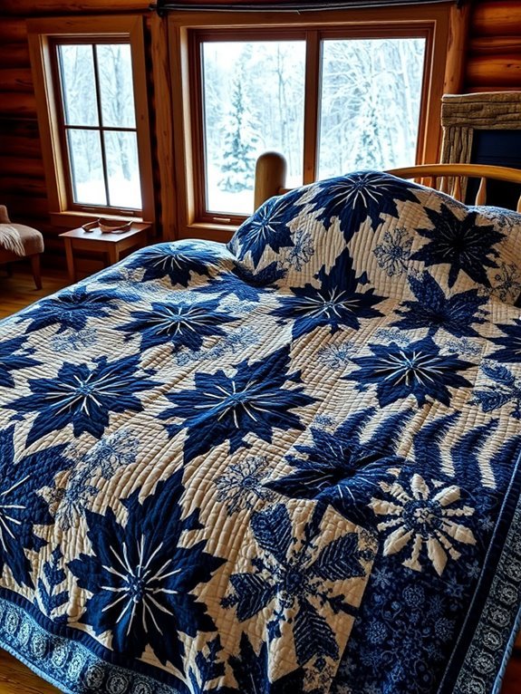 cozy winter themed quilt design