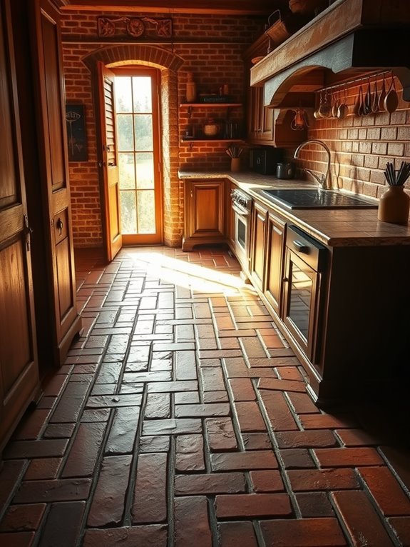 creative brick floor designs