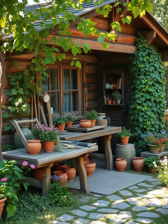 creative outdoor gardening area