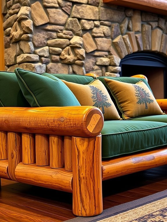 cushioned log sofa design