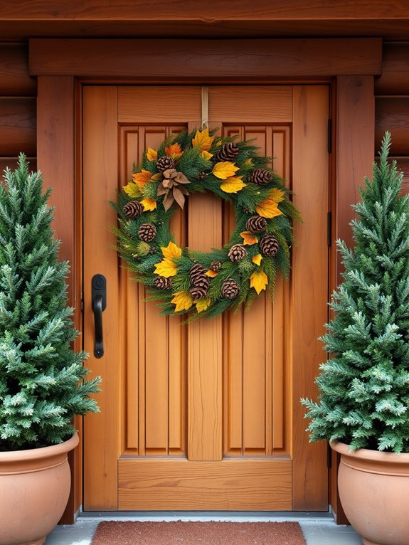 decorative entryway seasonal wreaths