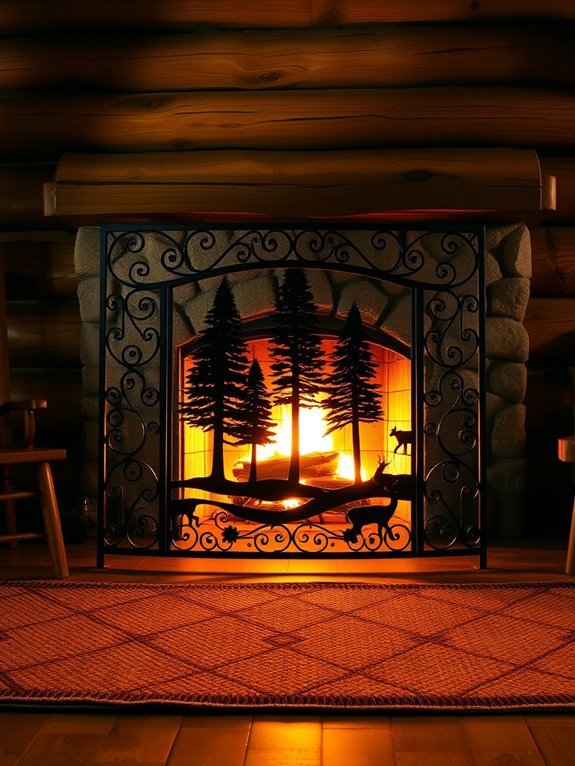 decorative fireplace protective screens