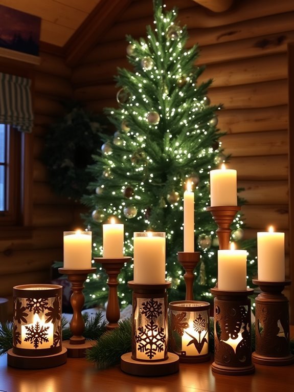 decorative holiday candle holders