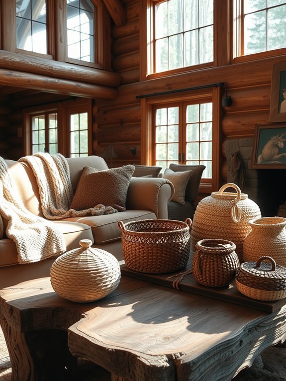 decorative woven baskets collection