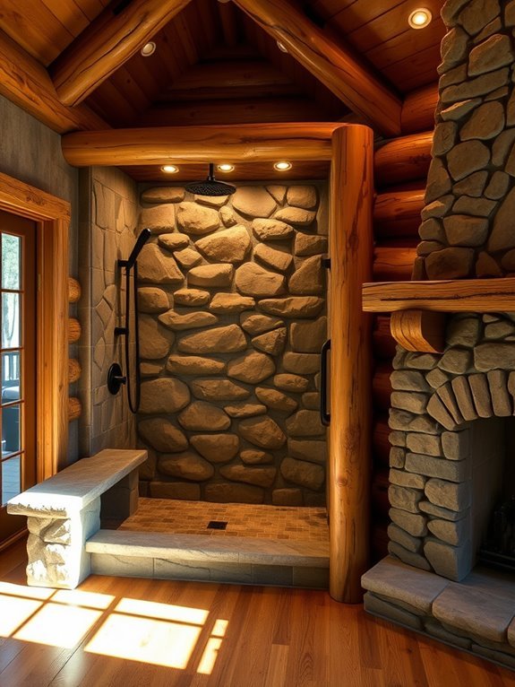 distinctive natural stone showers