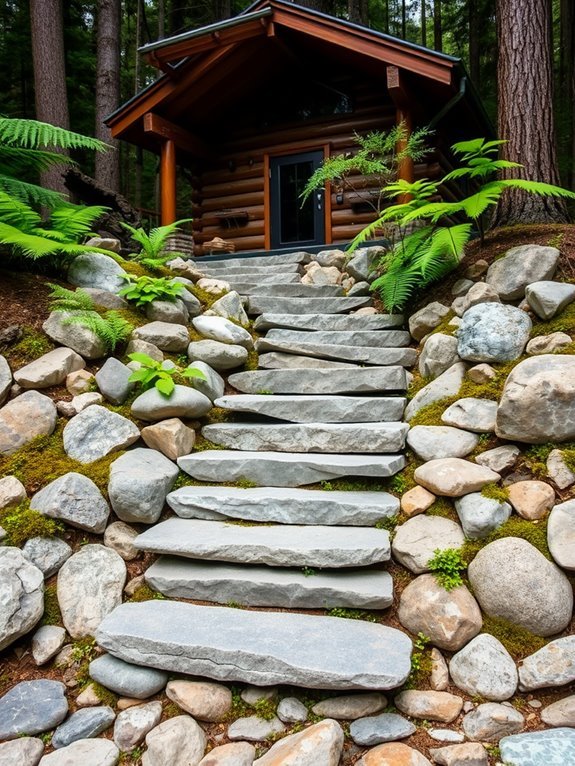 elegant natural stone steps