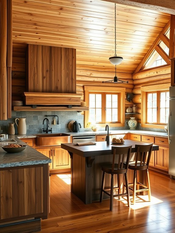elegant natural wood cabinets