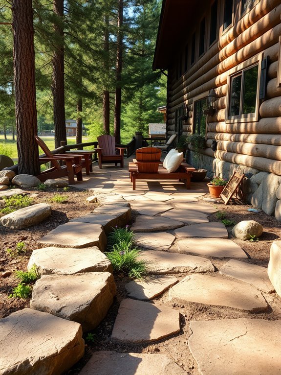 elegant outdoor stone pathway