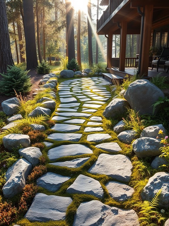 elegant outdoor stone walkways