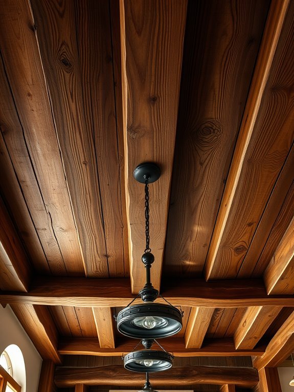 elegant stained wooden beams