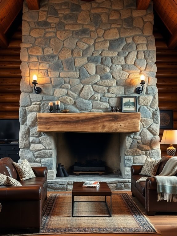 elegant stone fireplace design