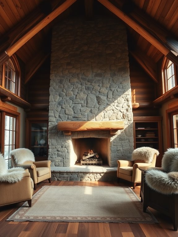 elegant stone fireplace designs