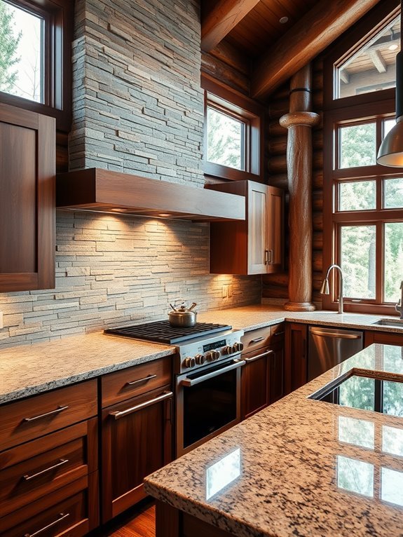 elegant stone kitchen accents