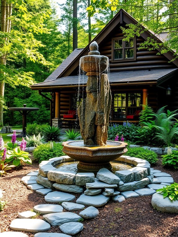 elegant stone water feature