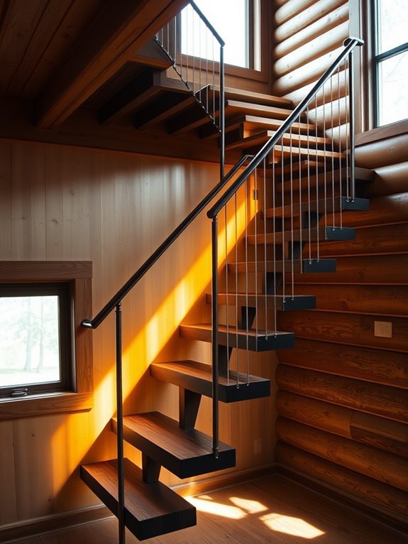 elegant suspended stairway design