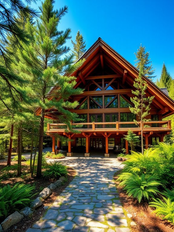 elegant wooden mountain retreat