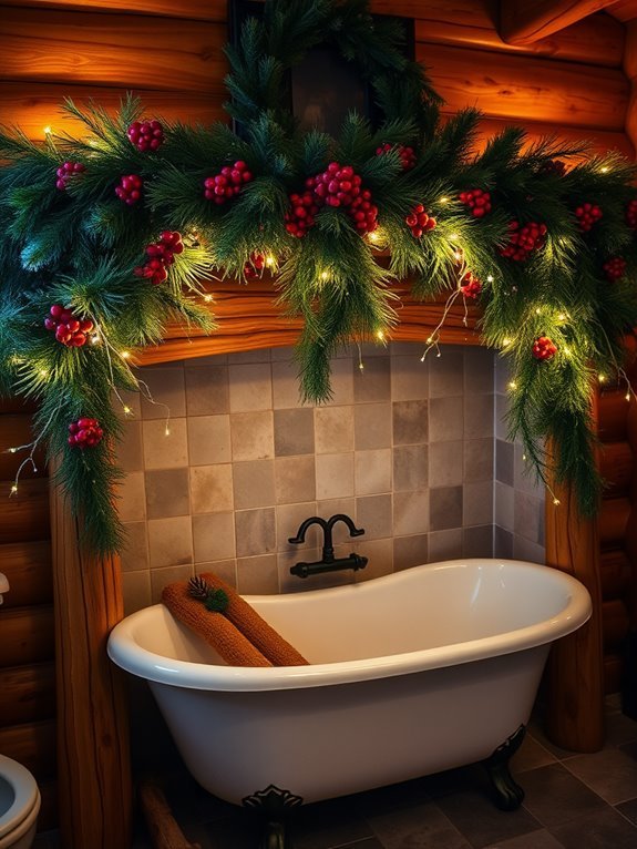 evergreen berry bathroom decor