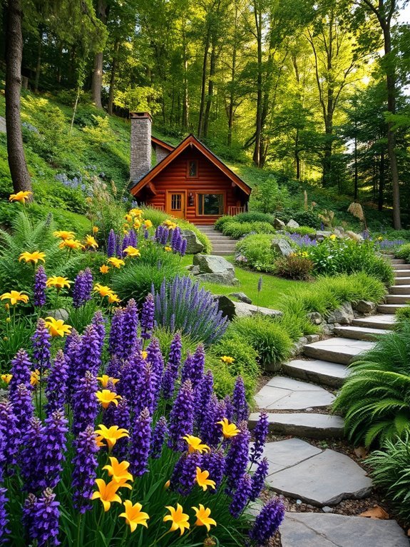 evergreen flower garden design