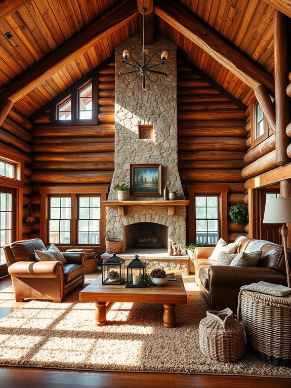 exposed wooden ceiling beams