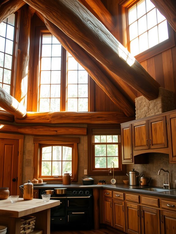 exquisite timber ceiling accents