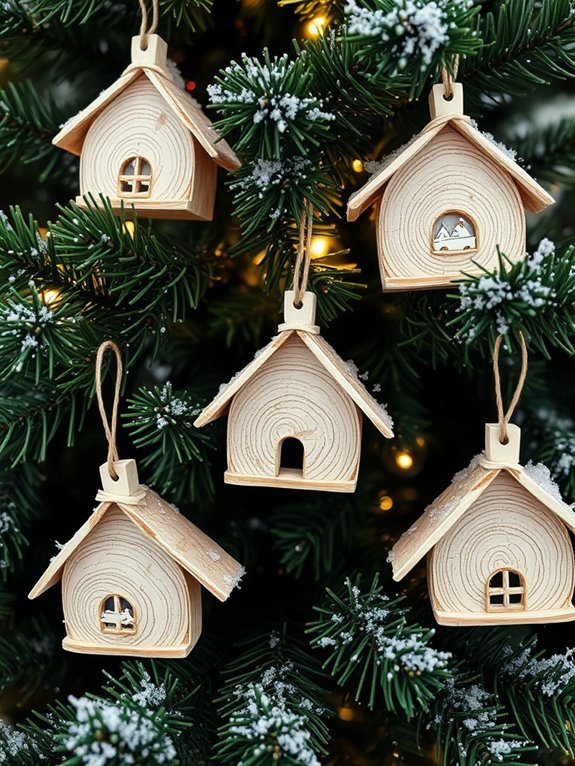 festive birch bark ornaments