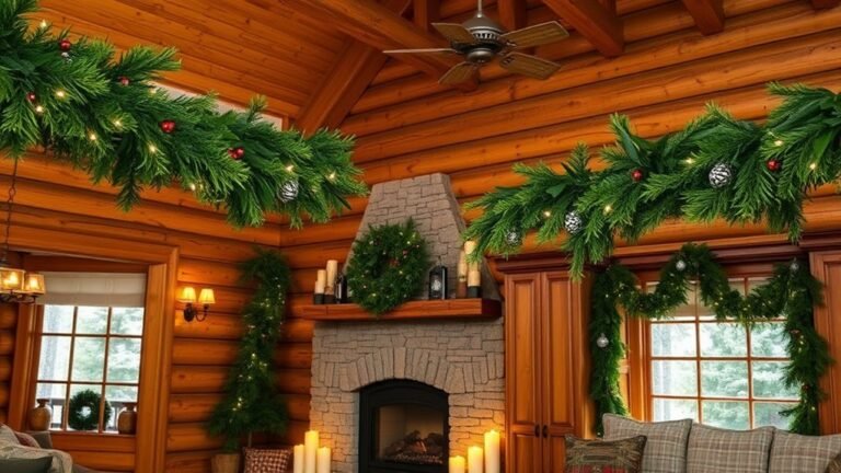 festive cabin garland decor