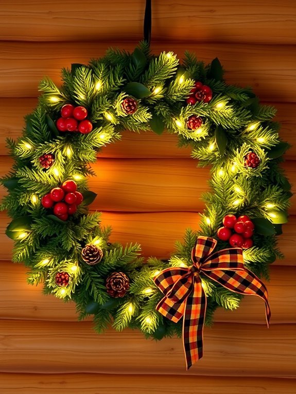 festive illumination and foliage