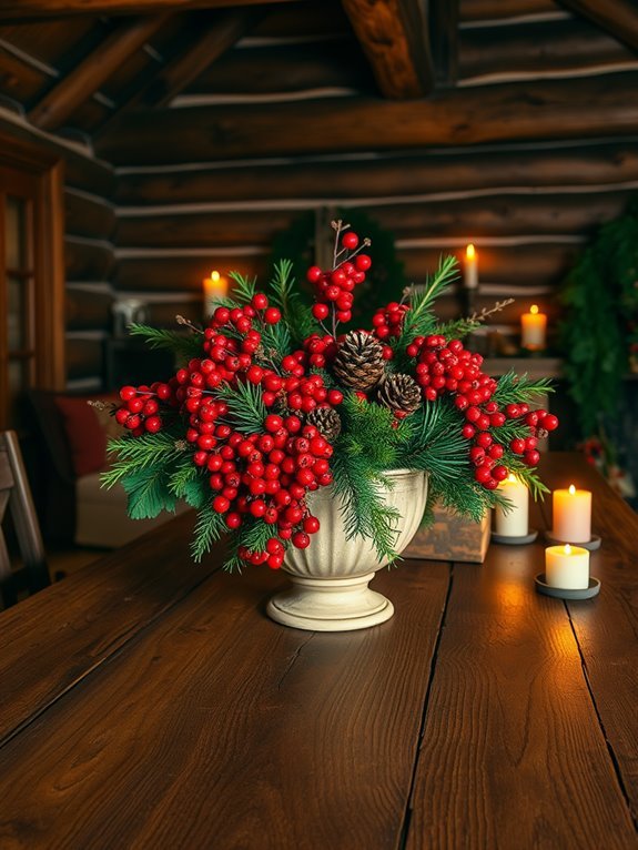 festive red berry arrangement