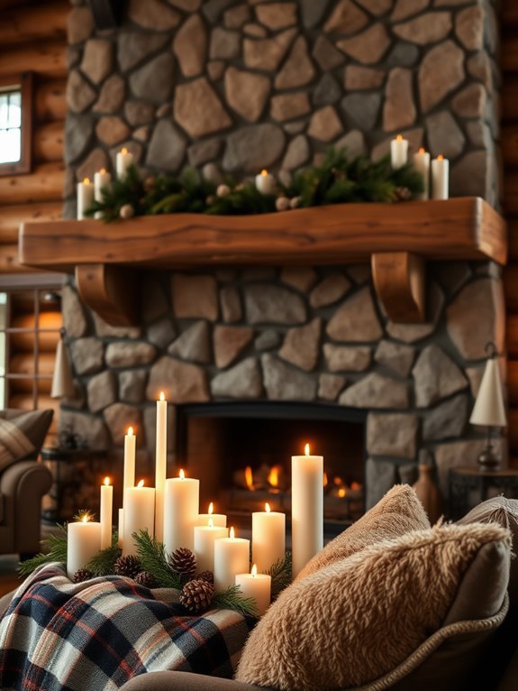 festive scented candle displays