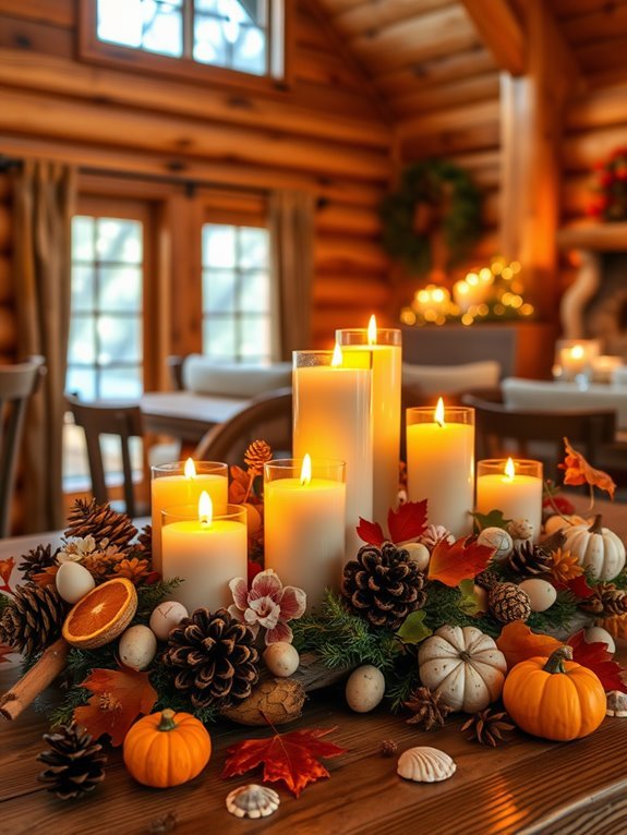 festive scented candle displays