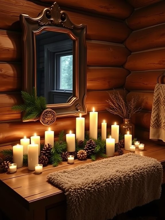 festive wax light arrangements