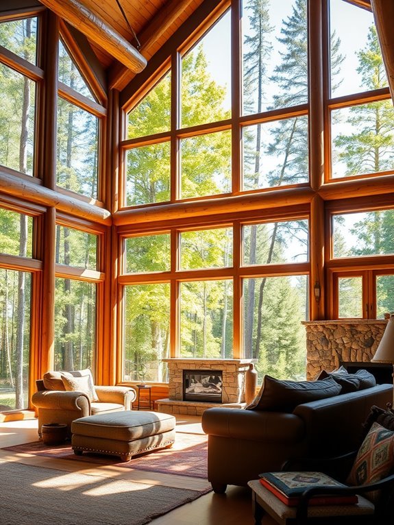 forest view cozy living room