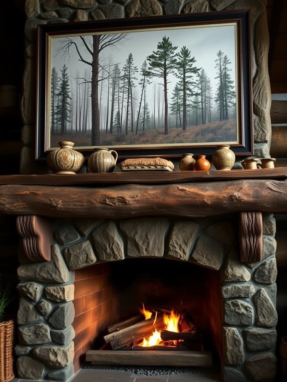 framed artwork depicting nature