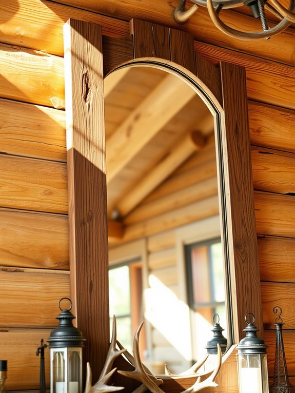 framed rustic decorative mirrors