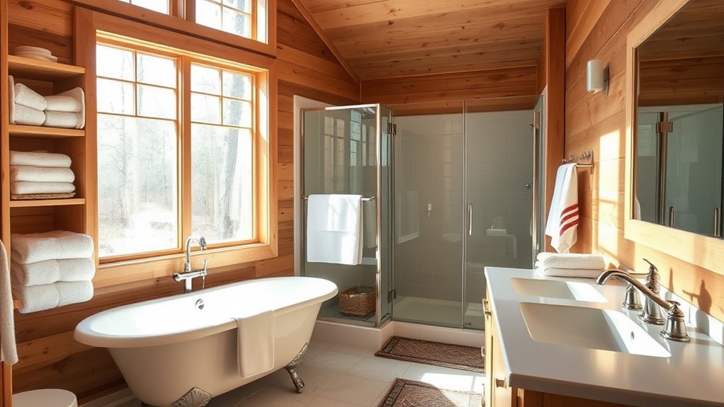 functional family cabin bathrooms