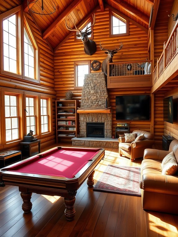 game room cabin retreats