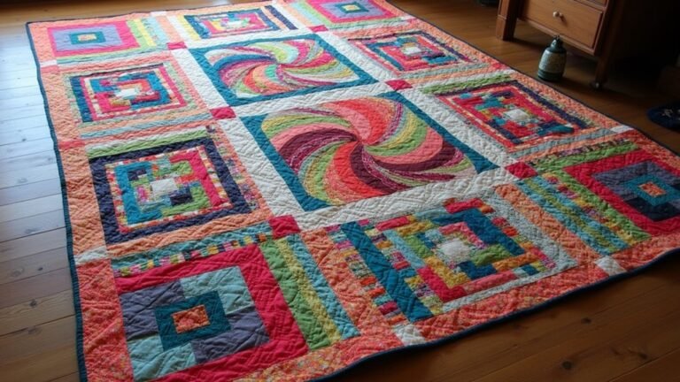 geometric log cabin quilts