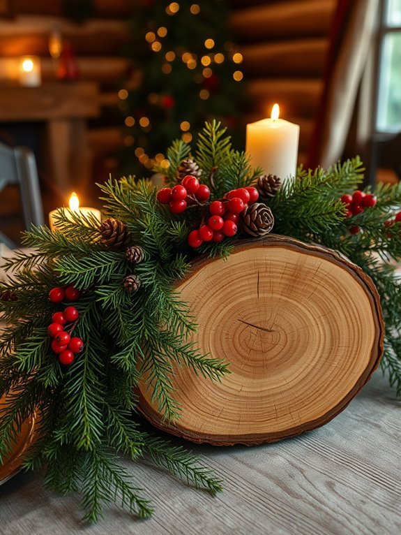 green log adorned with foliage