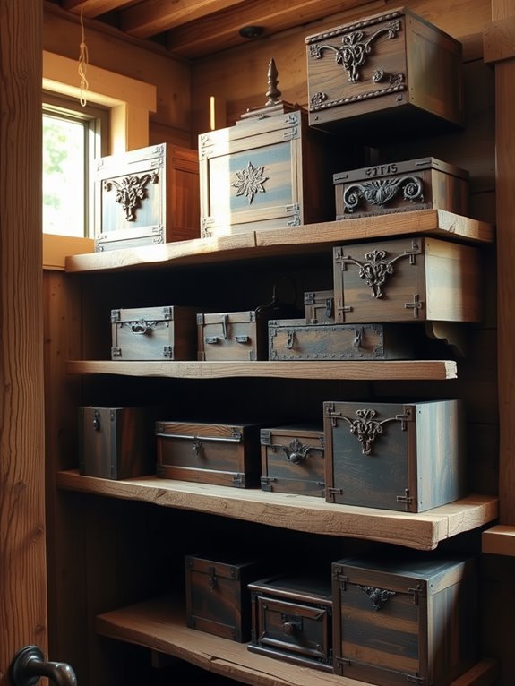 handcrafted ornamental wooden storage