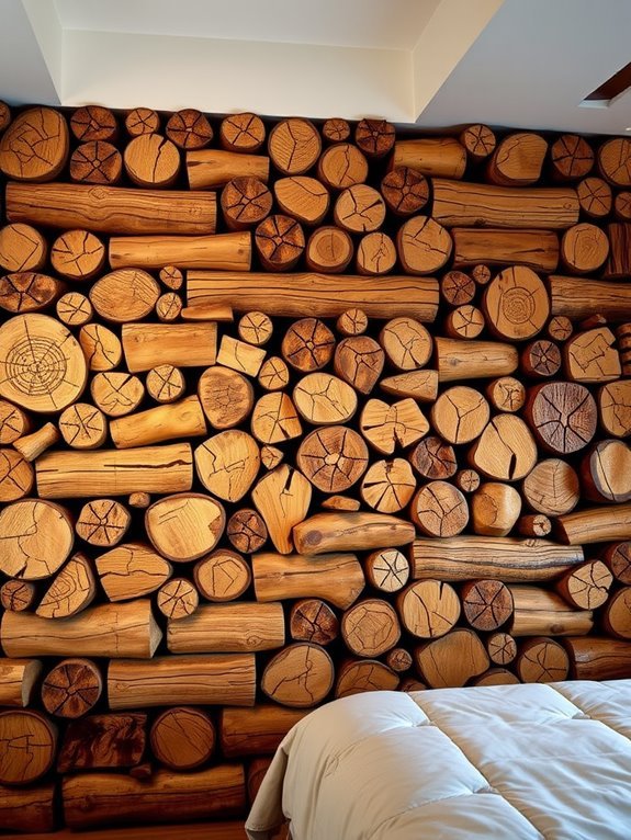 handcrafted wooden log art