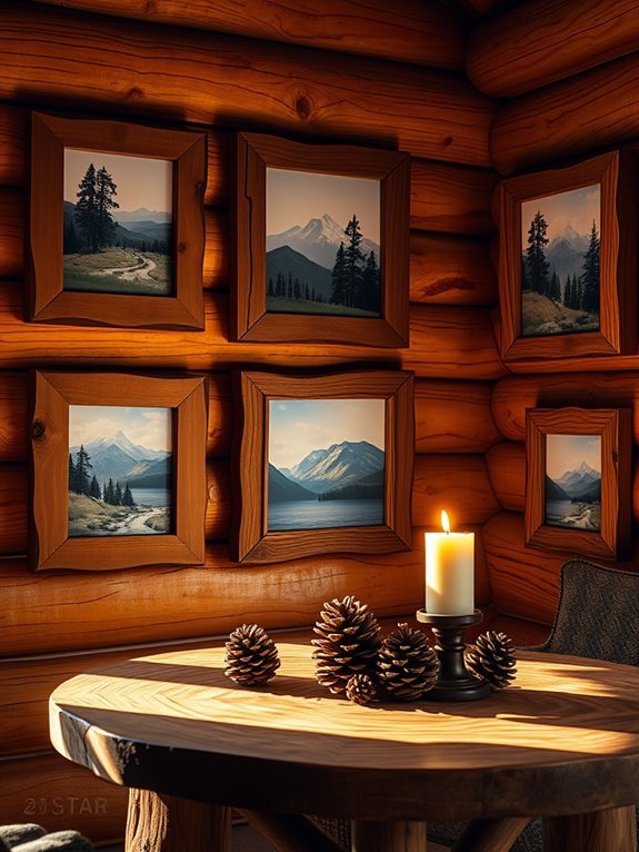 handcrafted wooden photo displays