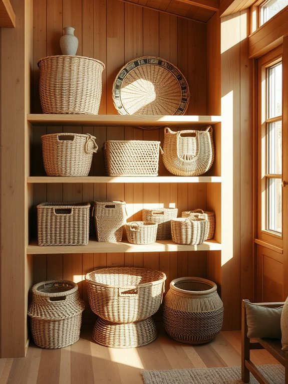 handcrafted woven storage baskets